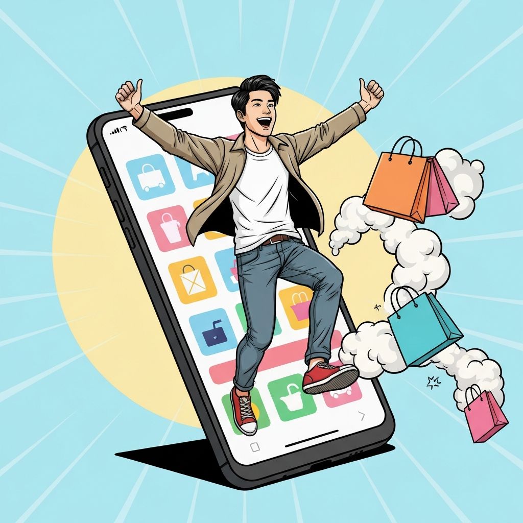 New way to shop illustration